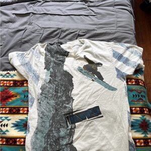 White and Blue Graphic Tee